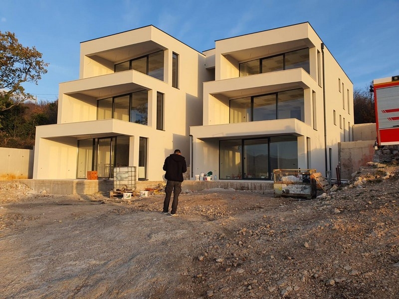 Widok na morze z salonu: wizualizacja 3D nieruchomości A2363 w Chorwacji.