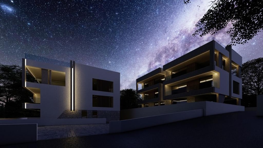 Wizualizacja 3D w nocy, nieruchomość A2790 w Chorwacji.