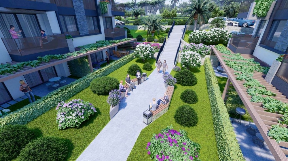 Pięknie zagospodarowany ogród przy domu