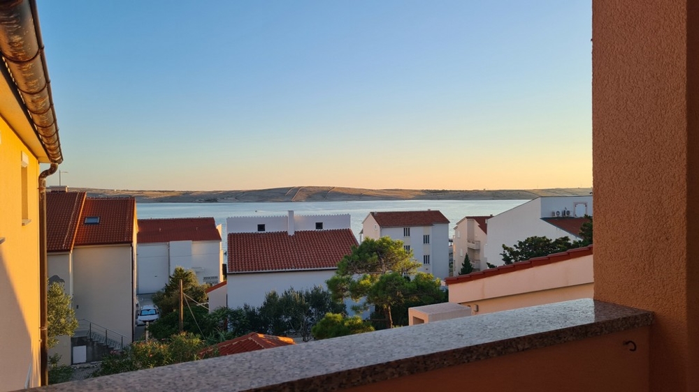 Widok na morze z tarasu posesji A3004 w Chorwacji - Panorama Harcerska.