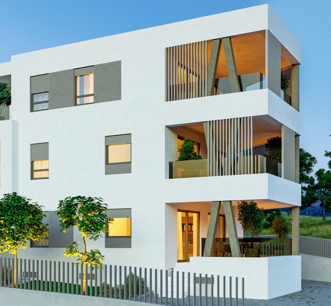 Przestronny i zadaszony taras z częściowym widokiem na morze - A3028