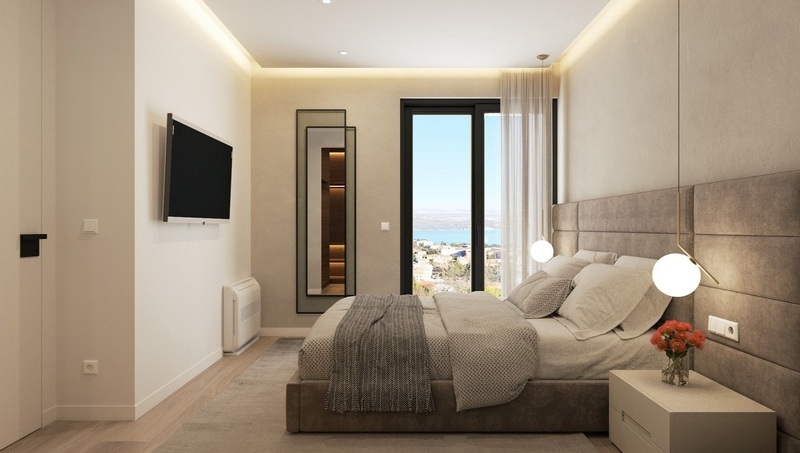 Sypialnia z widokiem na morze.