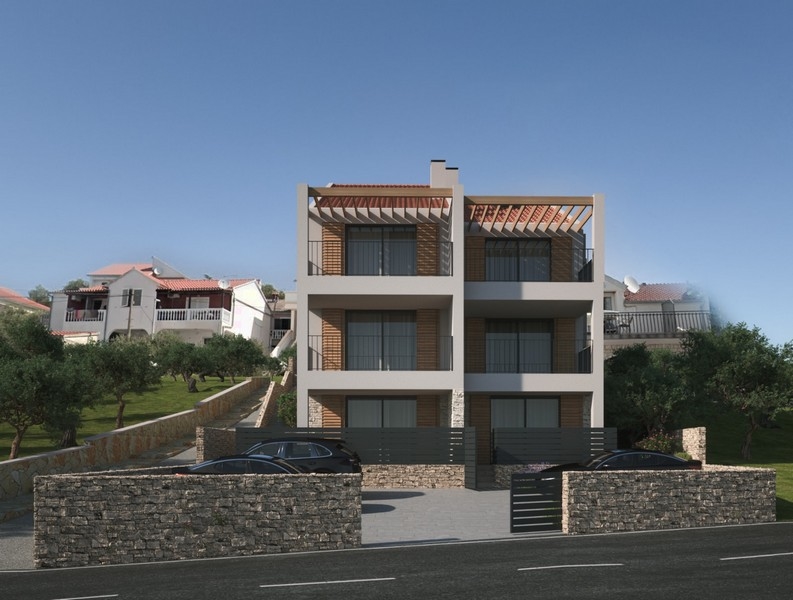 Wizualizacja 3D nieruchomości A3331 bezpośrednio nad brzegiem morza w Chorwacji.