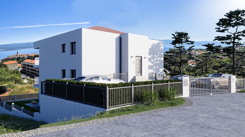 Tył budynku, w którym znajduje się apartament A3481 w Vrbniku.