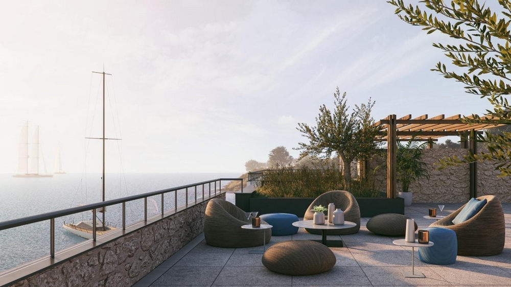 Penthouse z tarasem na dachu na wyspie Krk w Chorwacji.