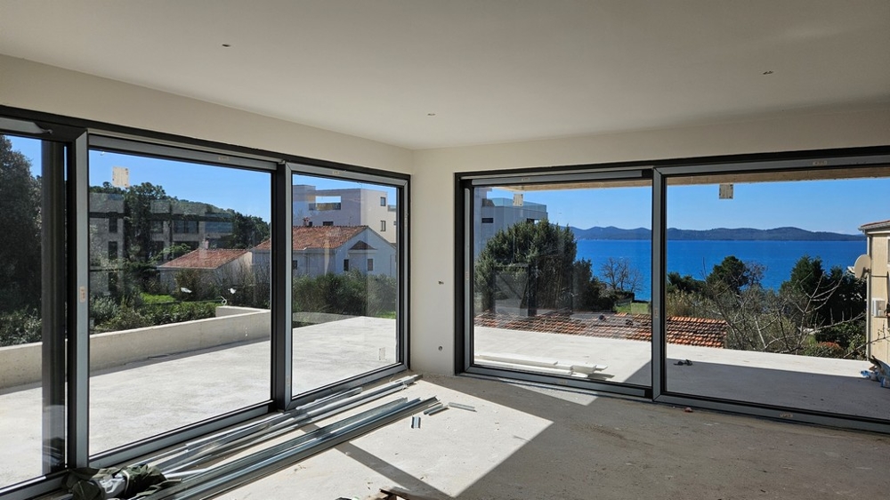 Widok na morze z niewykończonego pokoju nieruchomości A3618 koło Zadaru.