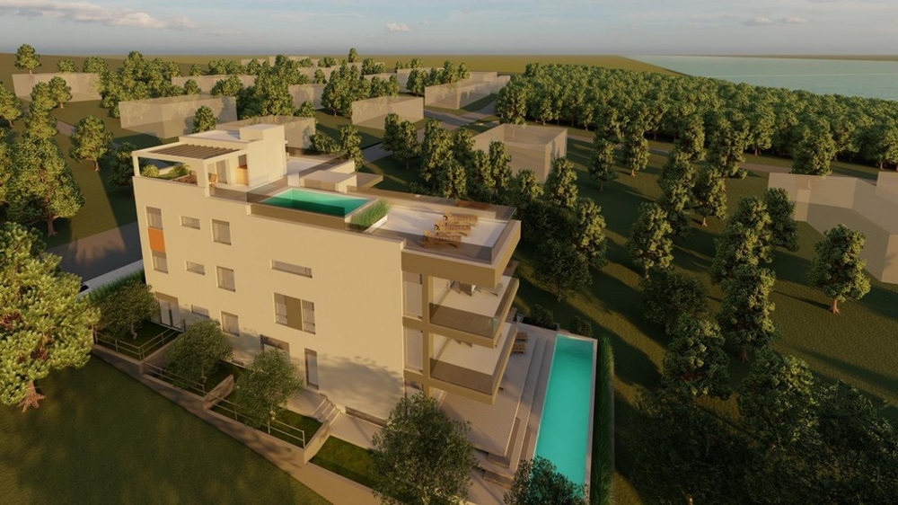 Nowo wybudowany apartament na sprzedaż blisko morza w Chorwacji.