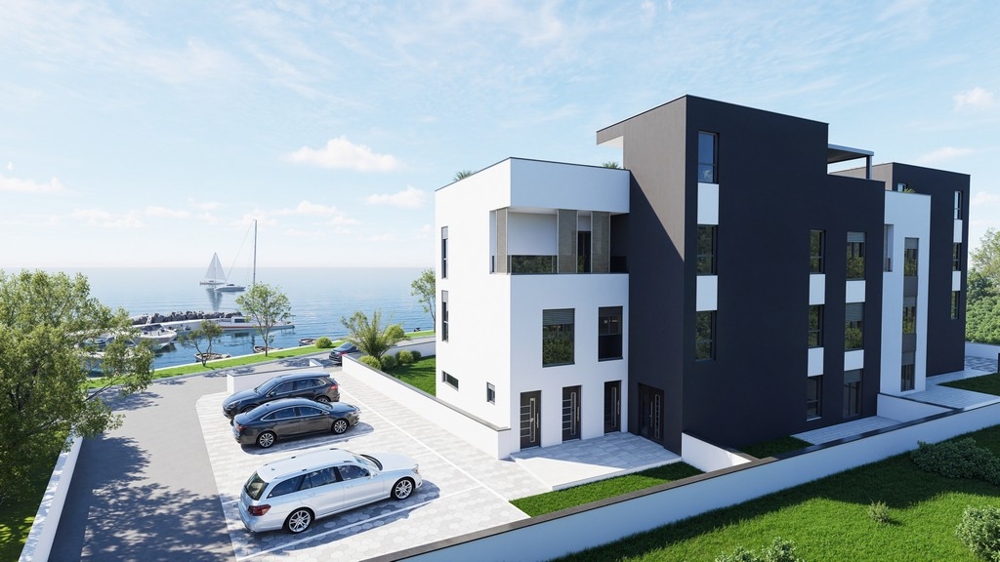 Wizualizacja tyłu z miejscami parkingowymi