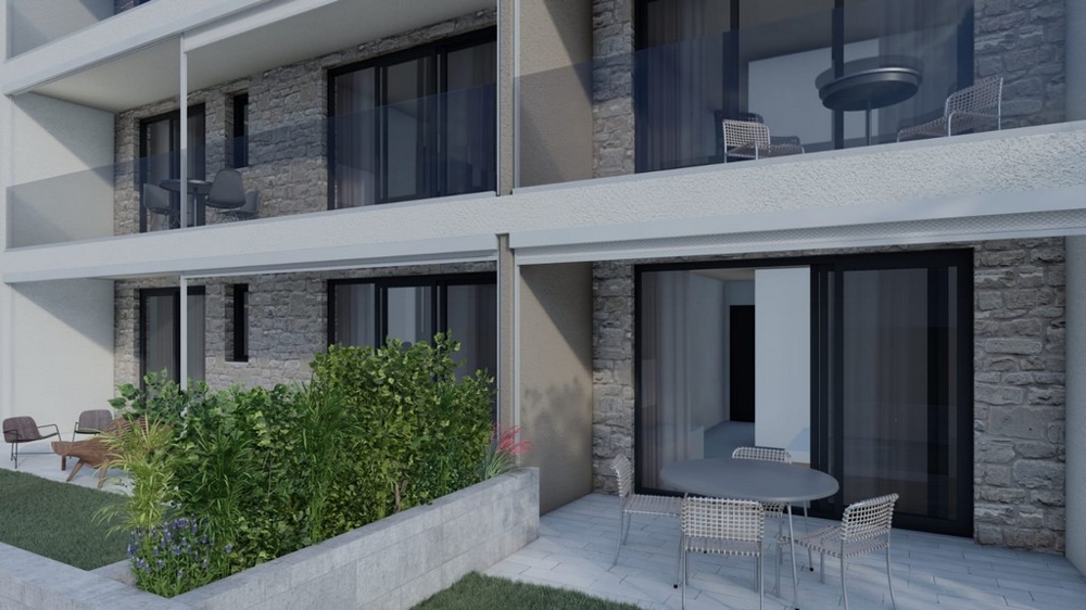 Widok na nowe mieszkania na parterze.