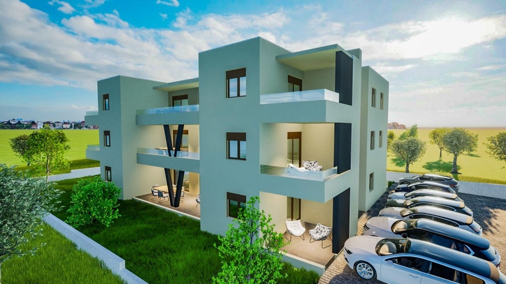 Wizualizacja nowoczesnego budynku mieszkalnego z balkonami