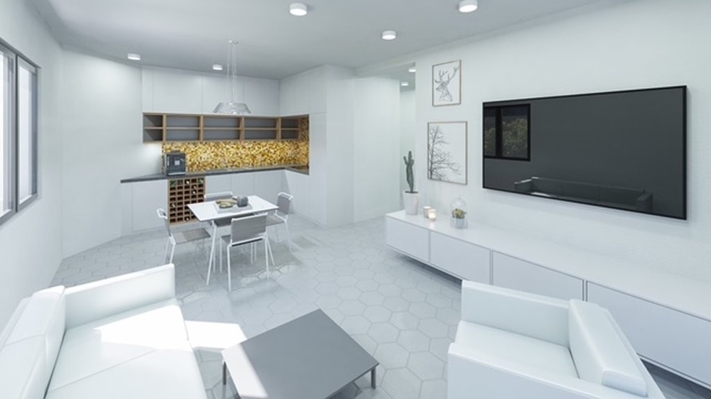 Powierzchnia mieszkalna - wizualizacja 3D.