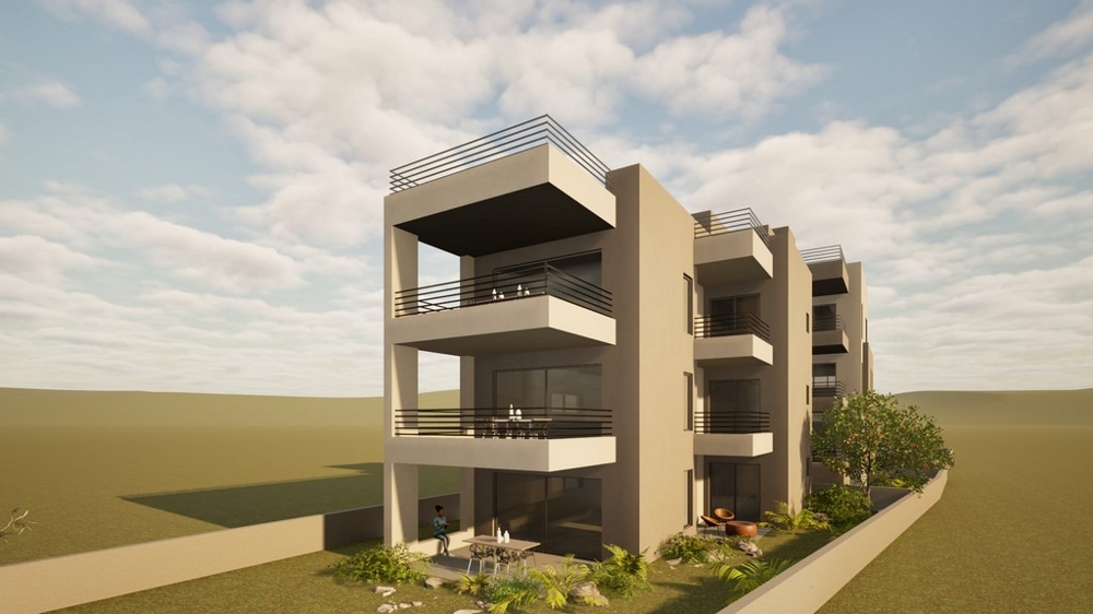 Nowoczesny nowy budynek z balkonami i tarasami w Chorwacji