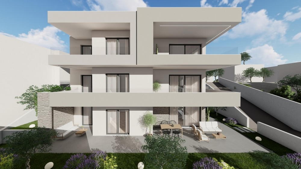 Współczesna architektura z przestronnymi tarasami i śródziemnomorskim ogrodem