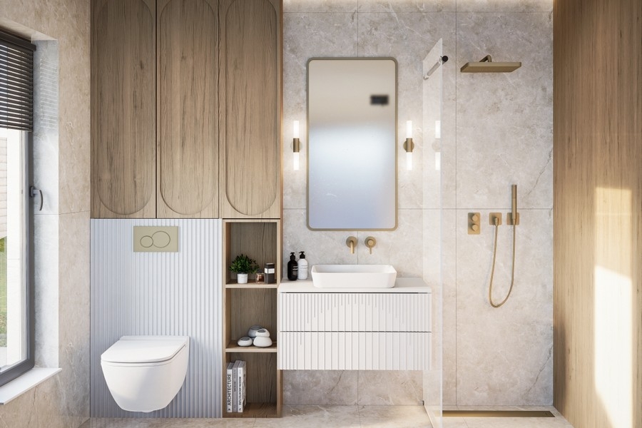 Elegancka łazienka w luksusowym apartamencie