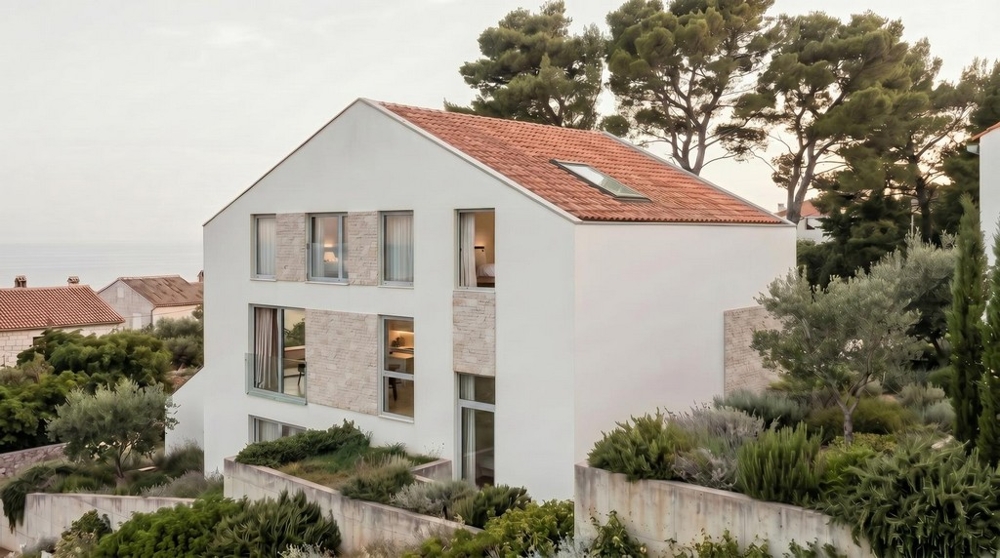 Nowoczesny budynek mieszkalny z penthousem na Jezerze