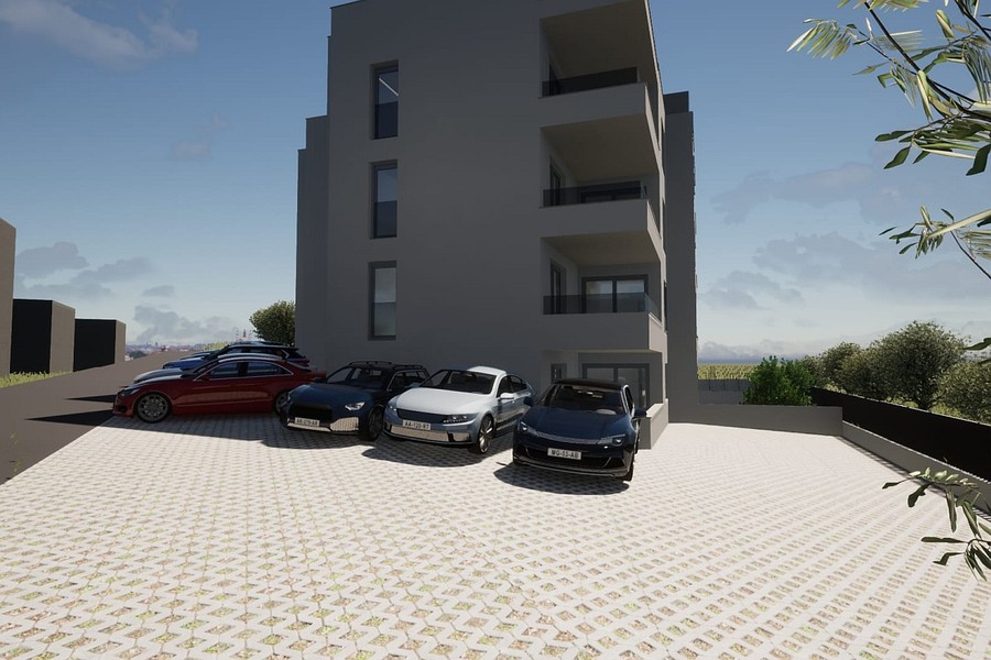 Powierzchnia parkingowa z kostki betonowej z trawą