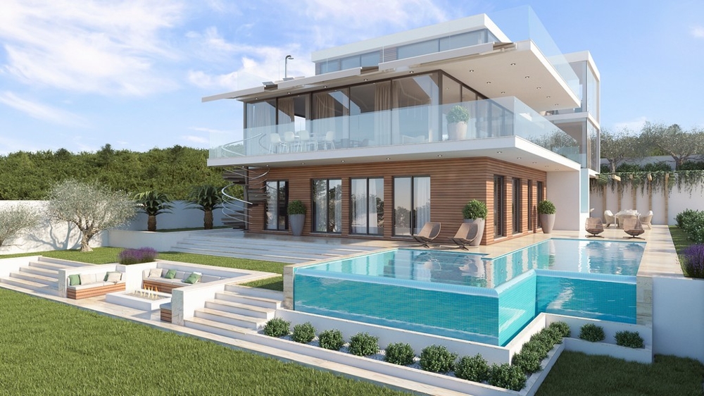 Nowa działka budowlana na obrzeżach małego miasteczka w Chorwacji, gdzie położona jest nieruchomość z widokiem na morze