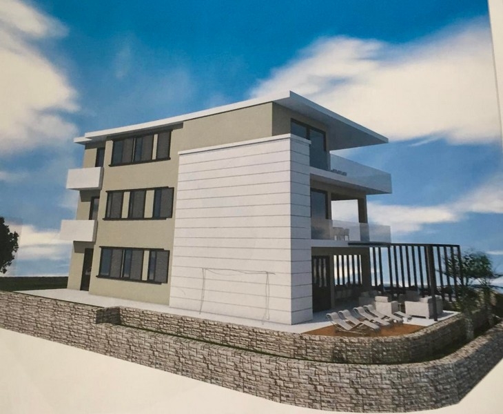 Działka z wizualizacją 3D willi.