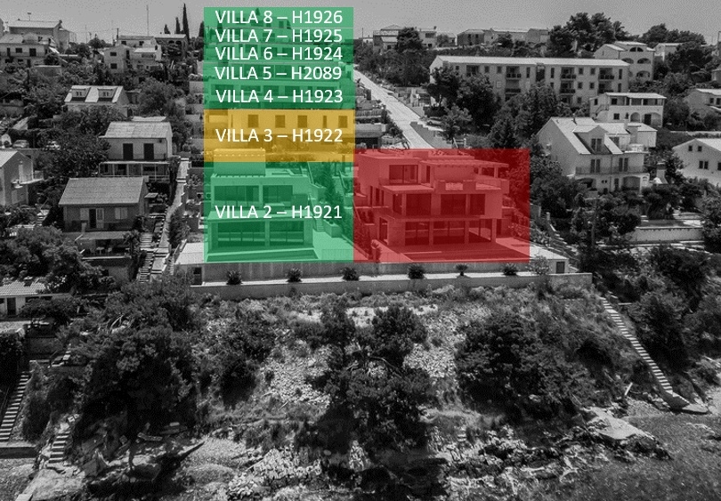 Luksusowe nieruchomości nad morzem w Chorwacji - Panorama Scouting H1927, Środkowa Dalmacja, wyspa Ciovo Trogir.