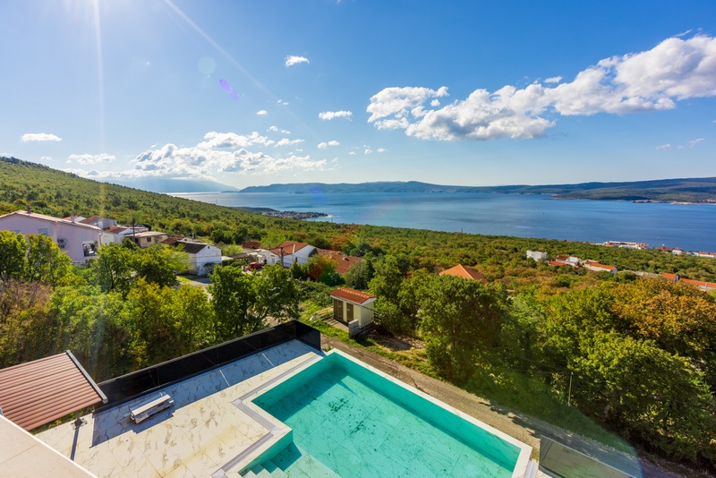 Widok na morze w kierunku południowym - Obiekt H1933 w regionie Crikvenica, Chorwacja - Panorama Harcerska.