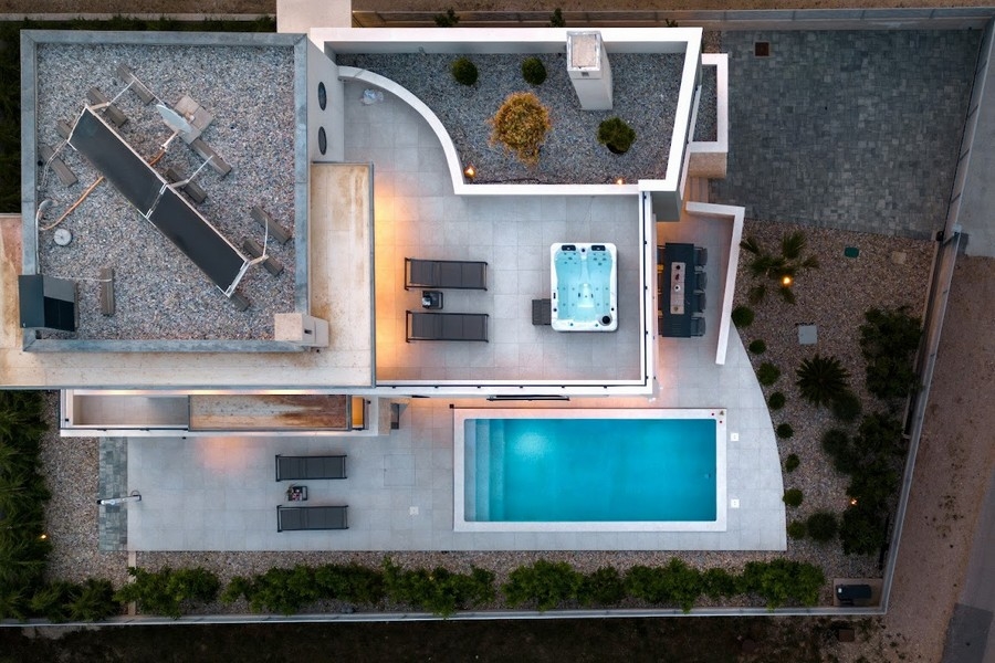 Nieruchomość H2589 w Chorwacji - zrobiona z lotu ptaka.