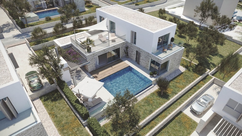 Nowoczesne wille z basenem na sprzedaż w Chorwacji - wyspa Brac, Dalmacja.