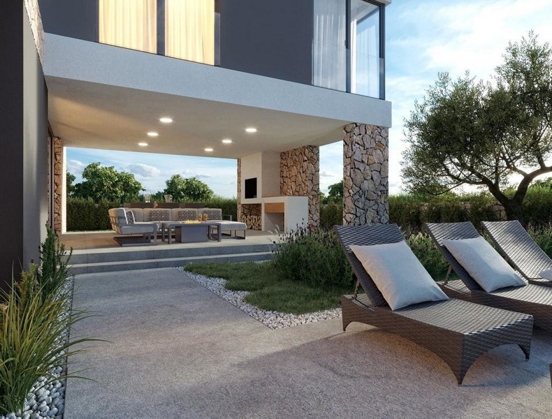 Taras z grillem i częścią wypoczynkową - Panorama Harcerska