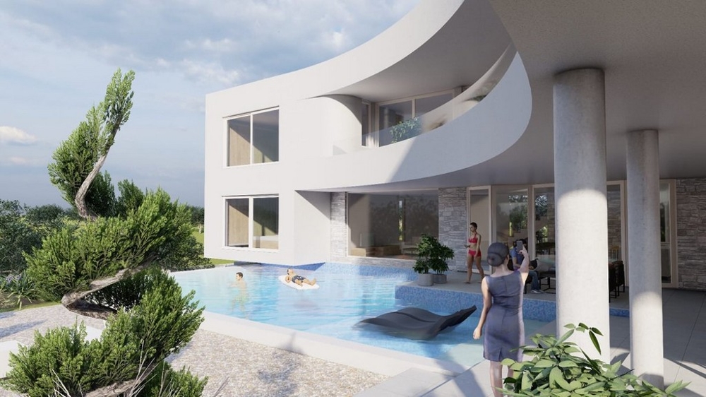 Innowacyjny projekt willi w Chorwacji z basenem i bezpośrednim dostępem do tarasu, otoczony śródziemnomorską roślinnością - Ekskluzywne wille w Chorwacji.