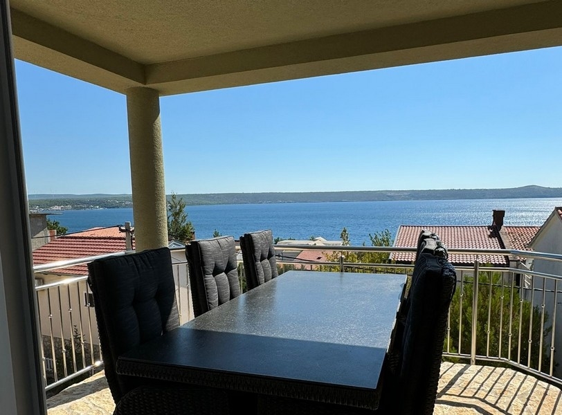 Widok na morze z tarasu posesji H3445 w Chorwacji - Panorama Harcerska.