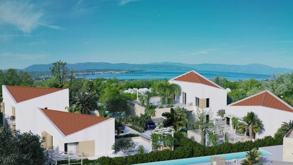 Widok na morze z willi H3472 w pobliżu Malinskiej na wyspie Krk w Chorwacji - Panorama Harcerska.