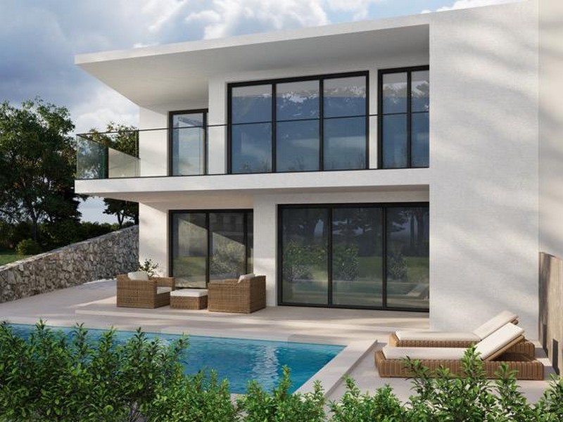 Obraz 3D nowego bliźniaka z basenem na sprzedaż w Chorwacji.