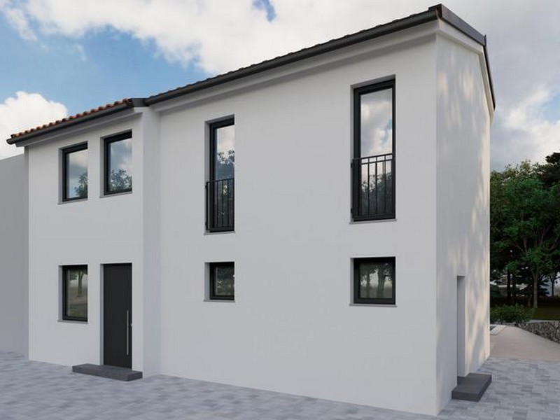 Wejście i tył domu H3480 na Krk.