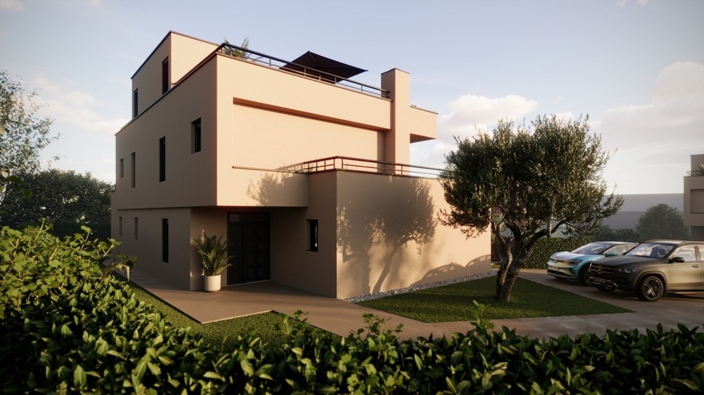 Tył i widok na miejsca parkingowe Willi H3516.