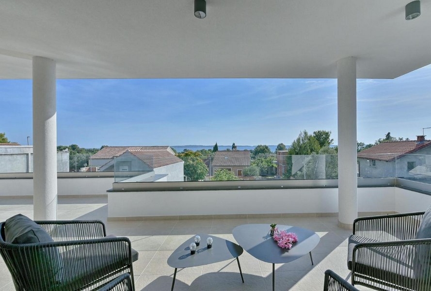 Widok na morze z willi H3595 w Chorwacji - Panorama harcerska.