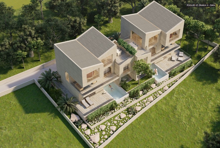 Wizualizacja widoku z góry domu bliźniaczego