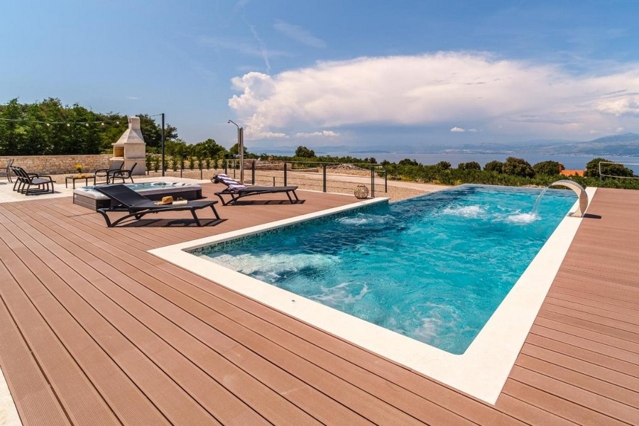Basen z pięknym widokiem na morze - nieruchomość H3685, Chorwacja.