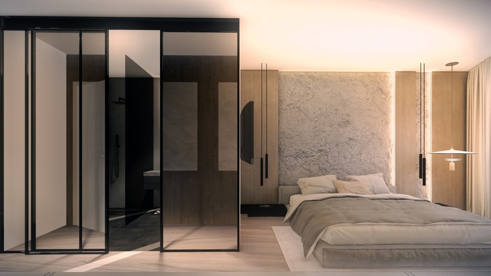 Sypialnia z garderobą.