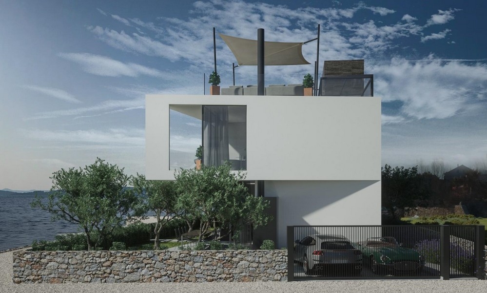 Nowoczesna luksusowa willa w pierwszym rzędzie do morza