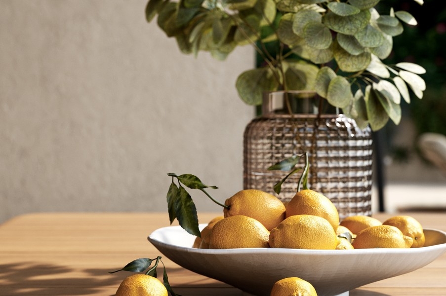 Dekoracyjne cytryny na stole Villa H3797