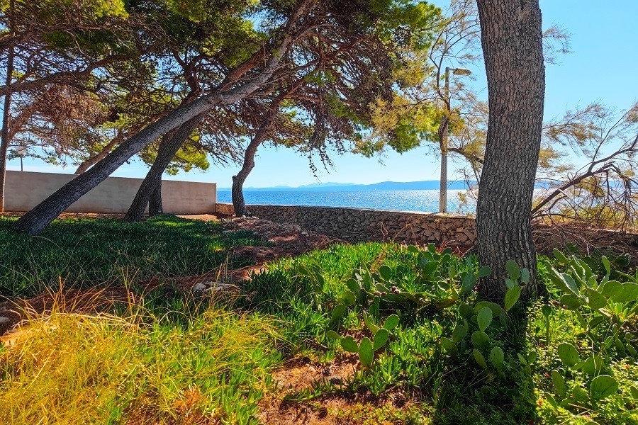 Nadmorska lokalizacja z kamienistą plażą i widokiem na zatokę